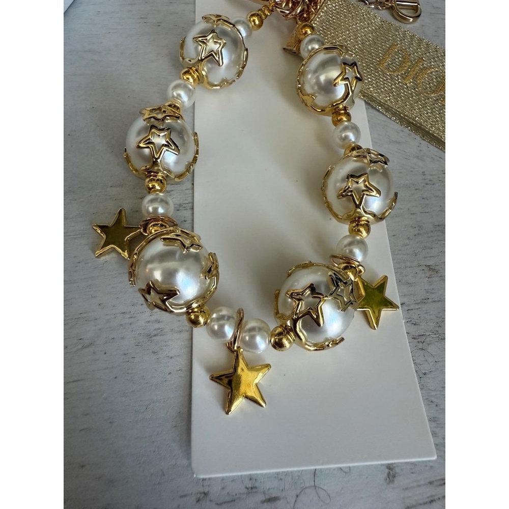 NIB Dior VIP Pearl Gold Star Holiday Bag Charm - Picture 3 of 4